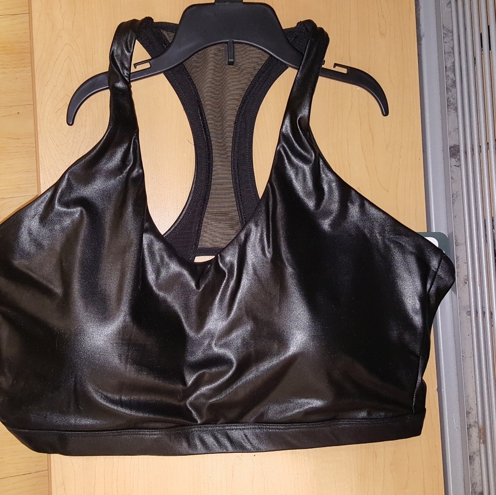 Sports Bra Black leather look